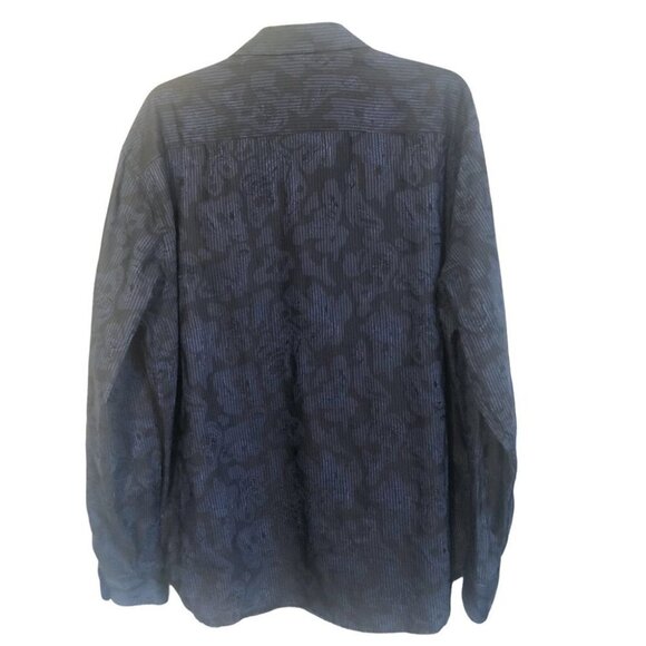 BUGATCHI Mens Lg Dress  Shirt Navy/Black - Picture 2 of 10